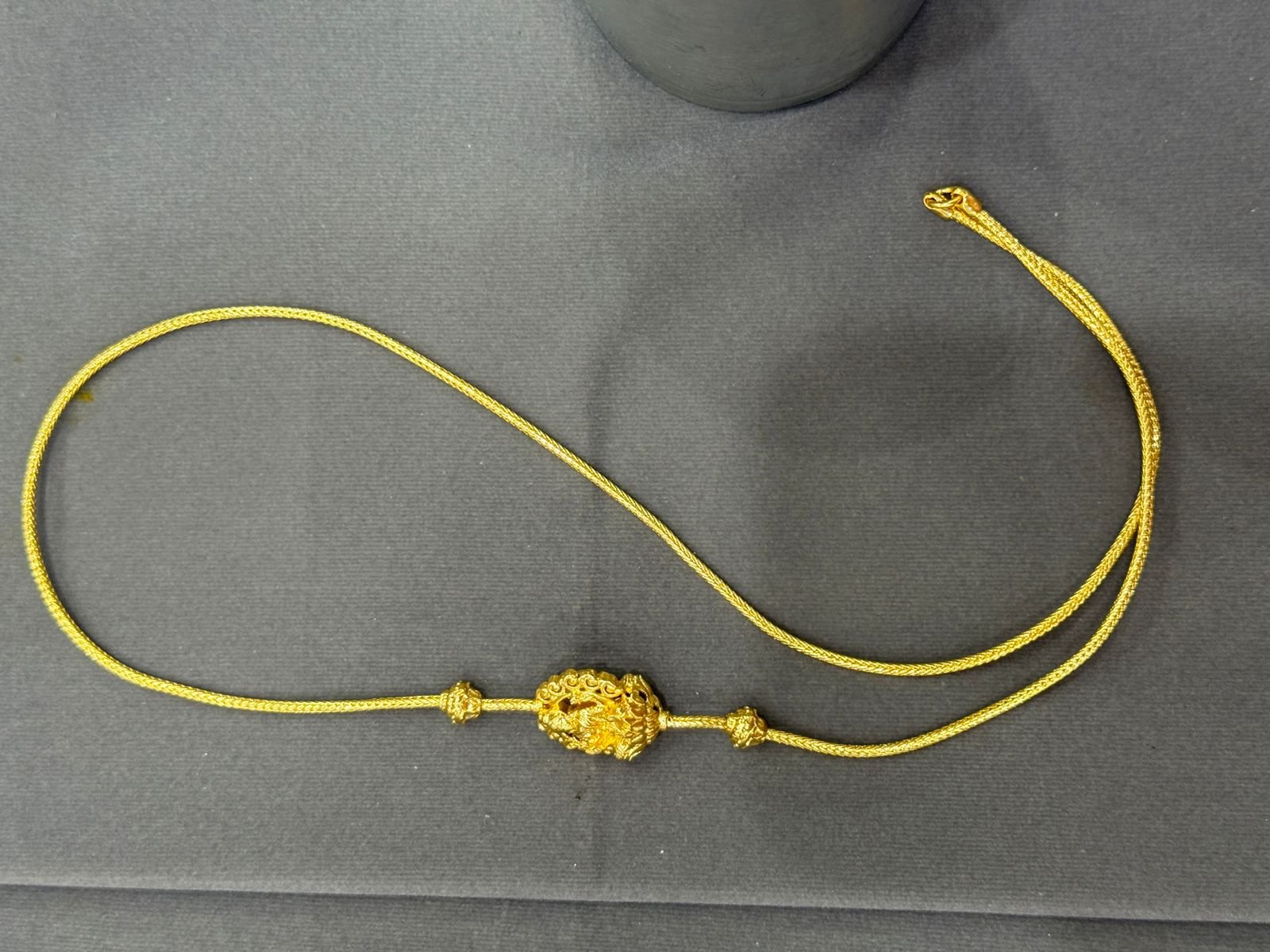 92.5 Silver Gold Plated Lakshmi Mugappu Chain 